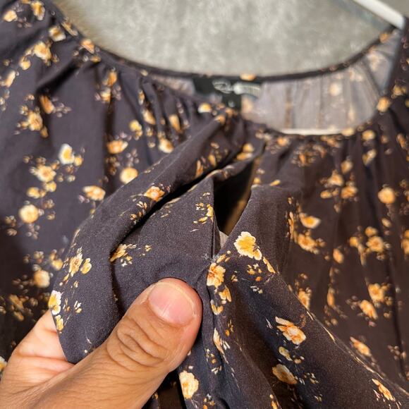 Rails Sal Midi Dress Romantic Floral Sz Large Cotton Blend Summer Casual - Picture 10 of 10